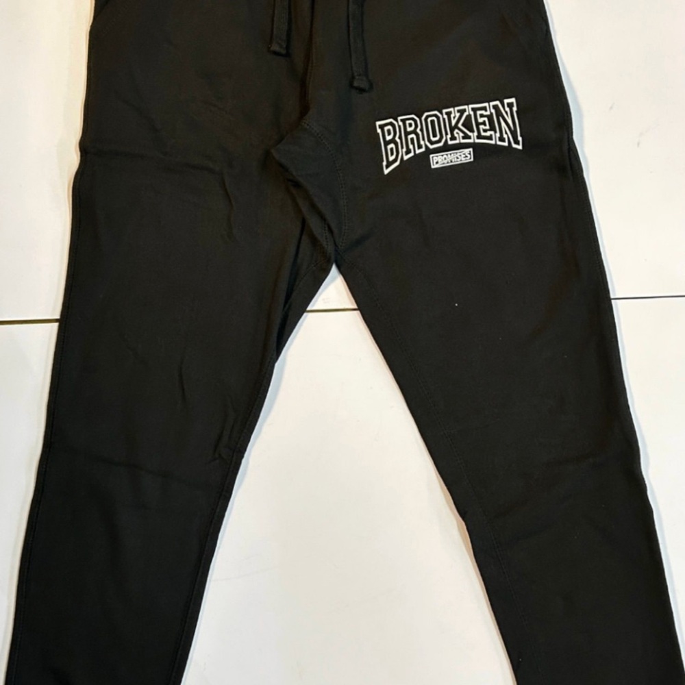 Broken Promises Black Joggers XXL